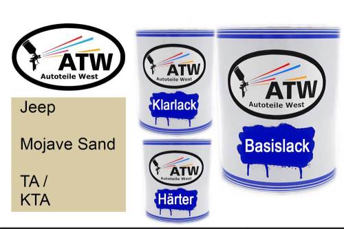 Jeep, Mojave Sand, TA / KTA: 1L Lackdose + 1L Klarlack + 500ml Härter - Set, von ATW Autoteile West.